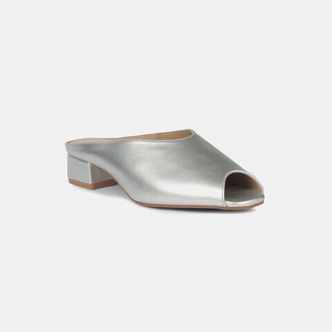 Bata Silver Mule For Women